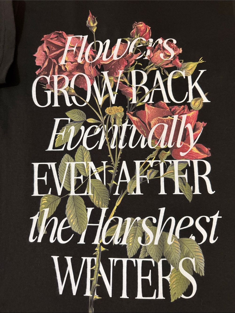 GROWTH EVENTUALLY BLACK TEE NWOT - Picture 12 of 14